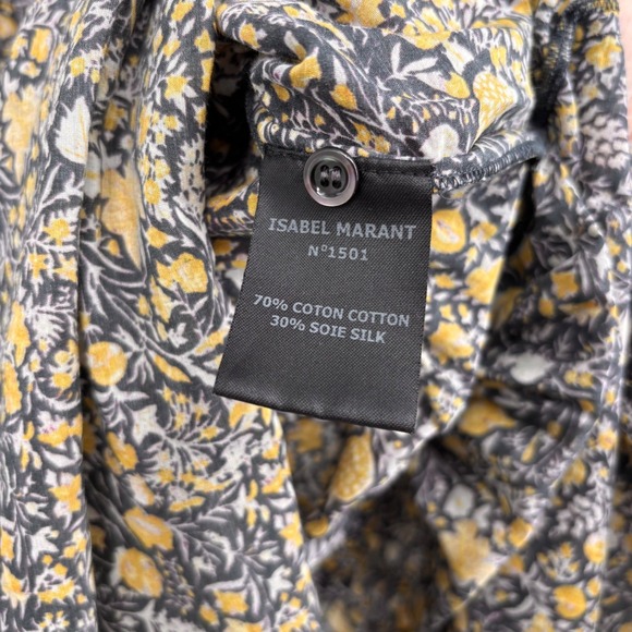 Isabel Marant Etoile Silk Blend Floral Long Sleeve Maxi Dress US 10 *FLAWED - Picture 3 of 16